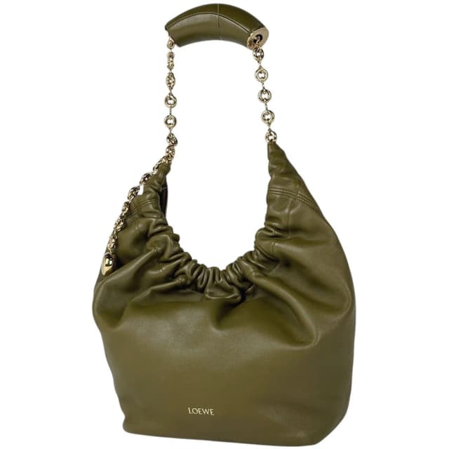 Loewe Shoulder Bag Squeeze Small Anagram Leather Green in Green Leather from The Reluxe, photo 1 of 1