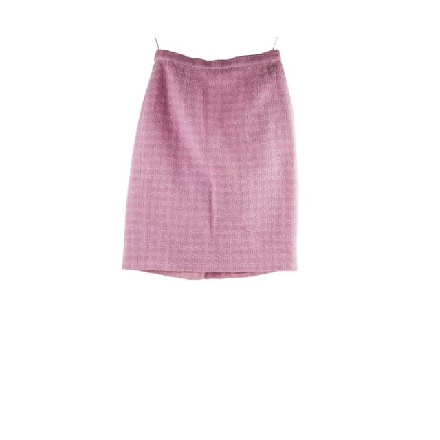 Chanel 19B Pink Tweed Skirt Size 38 in Pink Tweed from The Purse Affair, photo 1 of 1