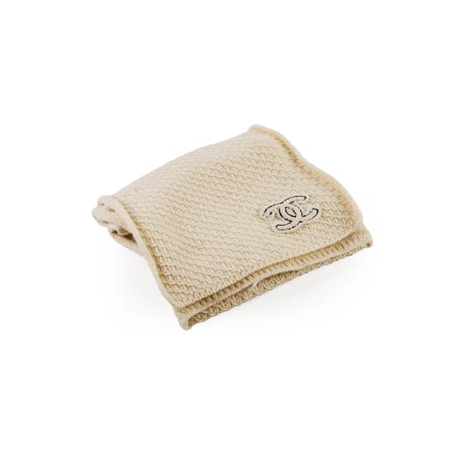 Chanel Cream Scarf 100% Cashmere in White Cashmere from The Purse Affair, photo 1 of 1