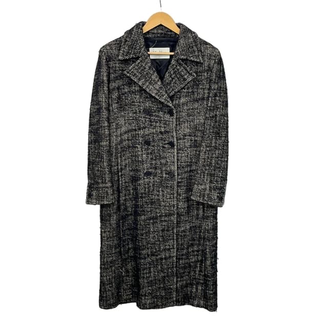 Max Mara Coat 44 L Black Ivory Long Sleeve Double Long Length Autumn Winter in Black from The Reluxe, photo 1 of 1