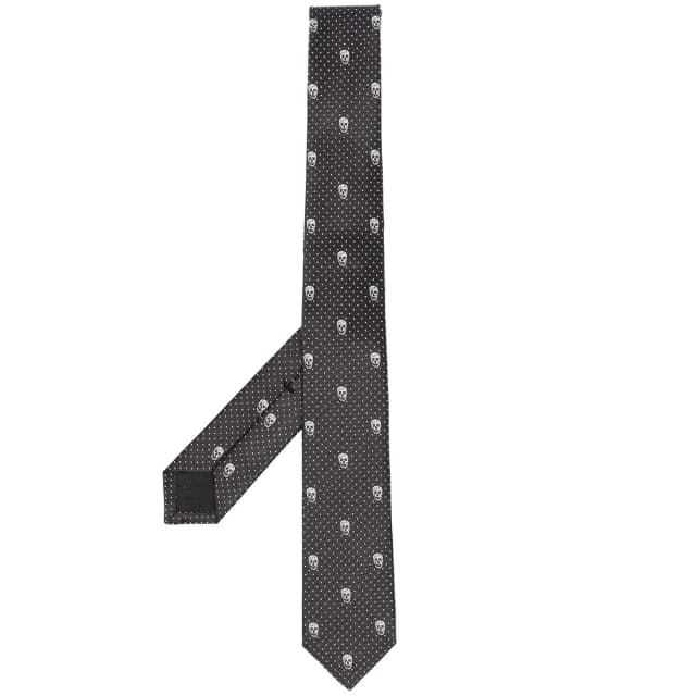 Alexander McQueen Mens Neck Tie 5cm, Black/White, image 1 of 1 from Cultstatus