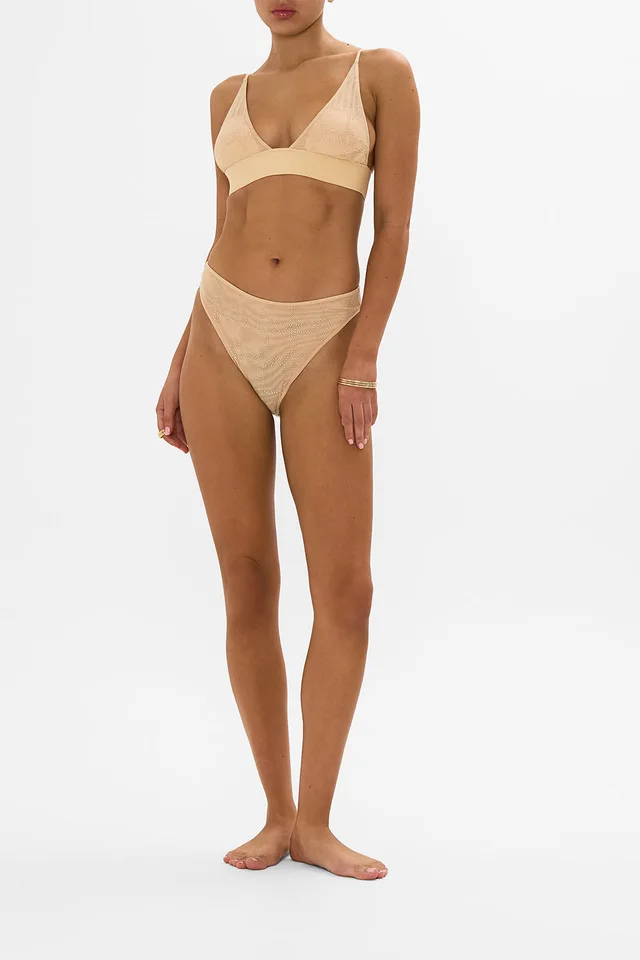 Camilla eBoutique MESH HIGH WAIST HIGH LEG BRIEF SOLID NUDE, image 1 of 1 from CAMILLA