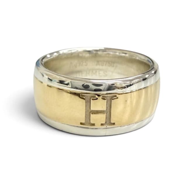 Hermès H Logo Ring Gold Silver in Gold from The Reluxe, photo 1 of 1
