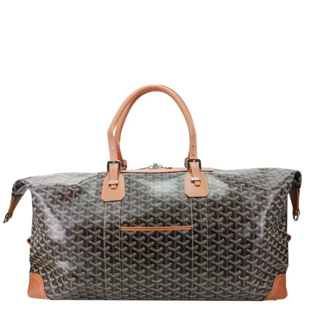 Goyard Bowling 55 Chevron Print Coated Canvas Duffle Bag Brown in Brown Coated canvas from Dallas Designer Handbags, photo 1 of 1