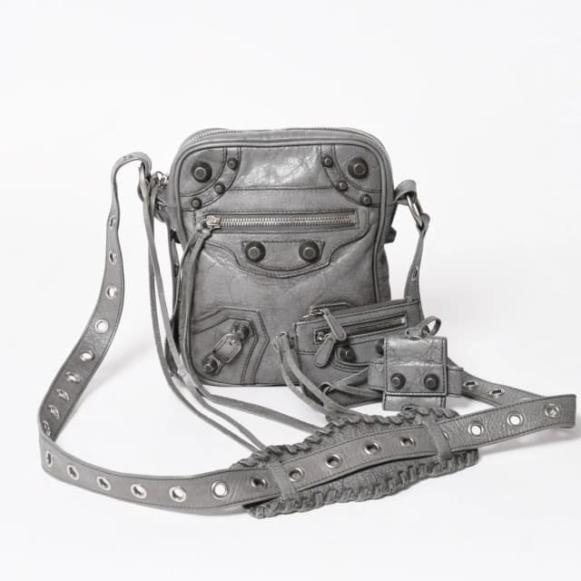 Balenciaga le Cagole Shoulder Bag Gray Leather Silver in Grey Leather from The Reluxe, photo 1 of 1
