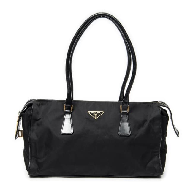 Prada Horizontal Boston Black Nylon Canvas Messenger Bag in Black Canvas from The Reluxe, photo 1 of 1