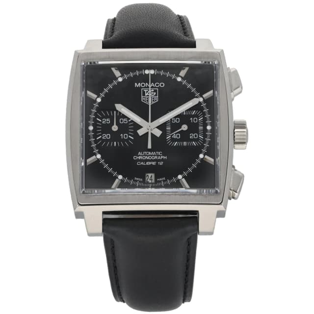 TAG Heuer Monaco CAW2110 39mm Stainless Steel Watch in Leather from H&T, photo 1 of 1