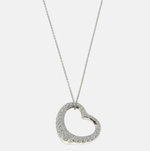 Tiffany & Co. Open Heart Diamond Pendant Necklace from The Vintage Jeweller, photo 1 of 1