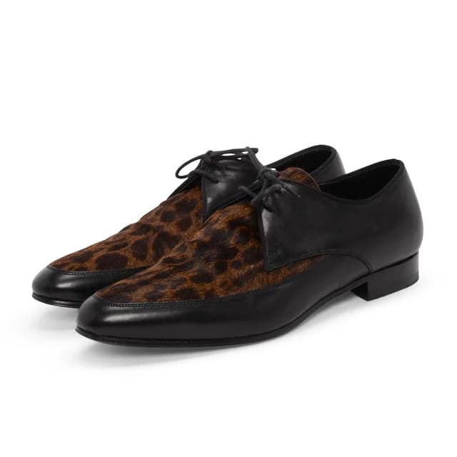 Saint Laurent Pony Hair Lace Up Oxfords 37 in Black from Blue Spinach, photo 1 of 1