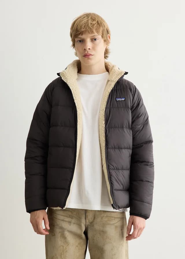 Patagonia Reversible Silent Down Jacket in Black, image 1 of 1 from Incu