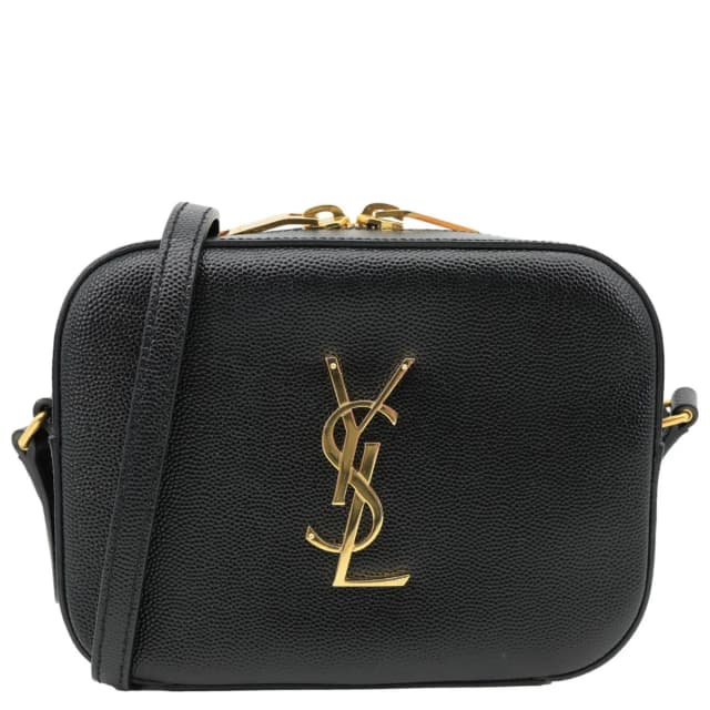 Saint Laurent Lou Grained Leather Camera Crossbody Bag Black in Black Caviar leather from Dallas Designer Handbags, photo 1 of 1