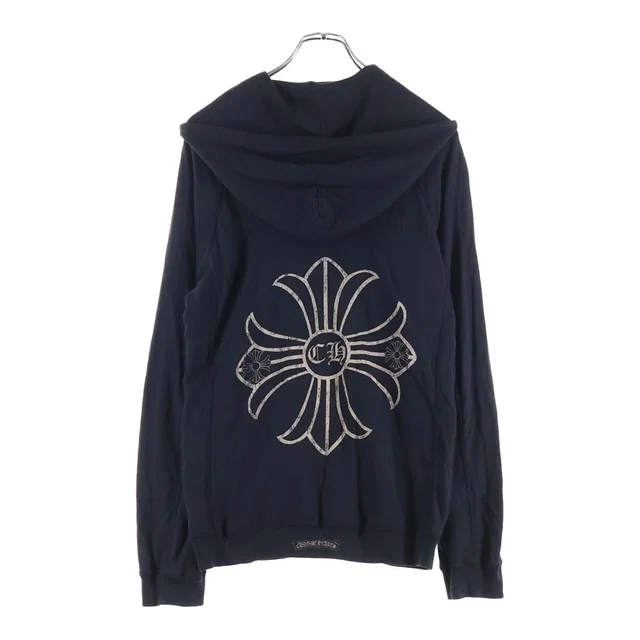 Chrome Hearts Vintage Sweatshirt HD Zip CH Plus Print Hoodie Black Beige in Black from The Reluxe, photo 1 of 1