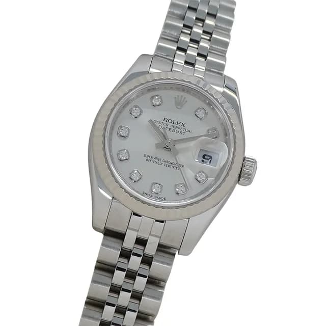 Rolex Datejust Watch Diamond Automatic Stainless Steel White Gold WG Silver in White from The Reluxe, photo 1 of 1