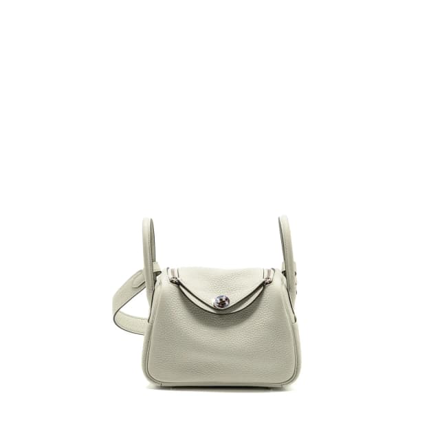 Hermès Mini Lindy Clemence Gris Neve SHW stamp B in Grey Clemence leather from EMIER, photo 1 of 1