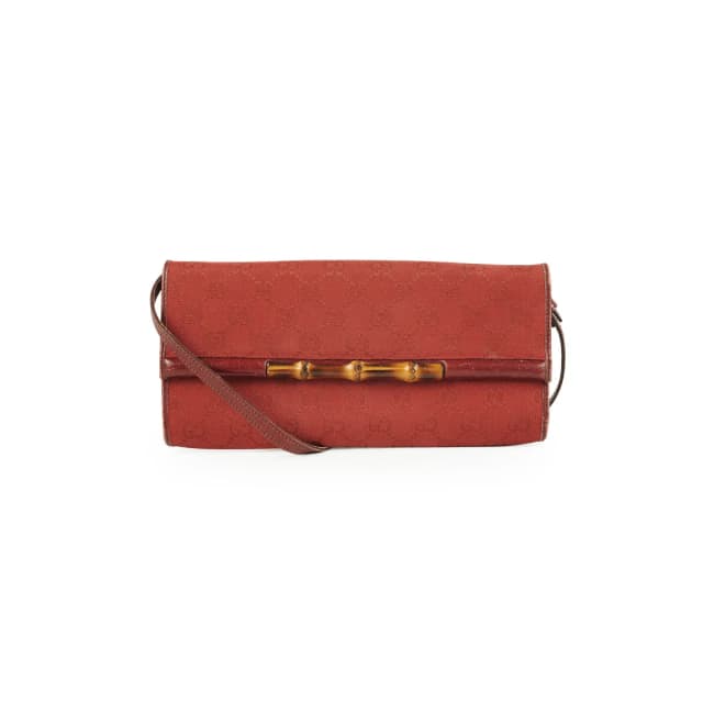 Gucci Bamboo Canvas Wallet on Chain (WOC) Red in Red Canvas from The Purse Affair, photo 1 of 1