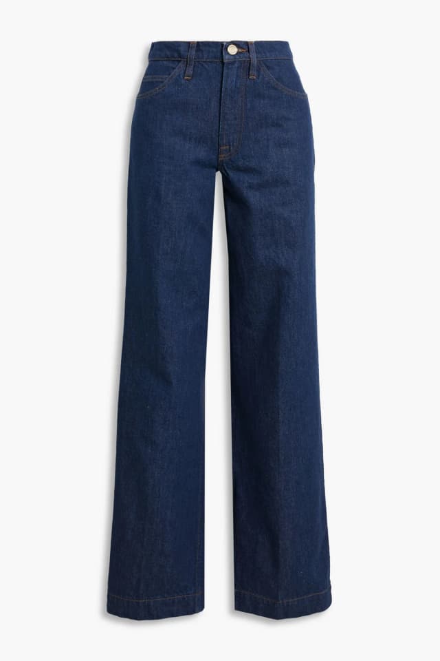 Frame High-Rise Wide-Leg Jeans in Dark denim, image 1 of 1 from THE OUTNET
