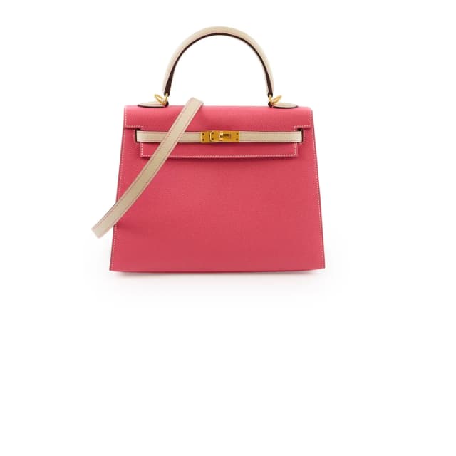 Hermès Kelly 25 Rose Azalee in White Epsom leather from The Purse Affair, photo 1 of 1