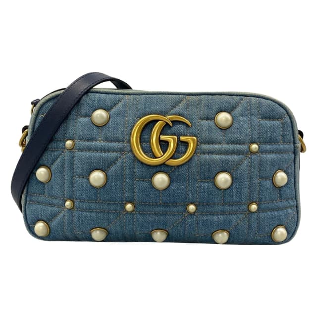 Gucci Shoulder Bag GG Marmont Blue in Blue Denim from The Reluxe, photo 1 of 1