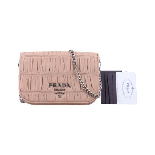 Prada Gather Pink Leather Messenger Bag in Pink Leather from The Reluxe, photo 1 of 1