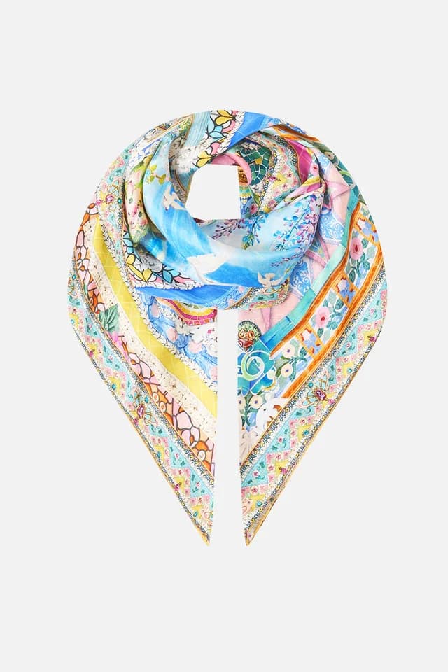 Camilla eBoutique LARGE CRYSTALLED SILK SQUARE SCARF NAVÀS NOUVEAU, image 1 of 1 from CAMILLA