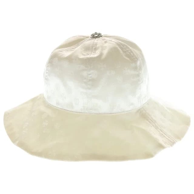Chrome Hearts CH All Over Print Cross Ball Button Silk Bucket Hat White in White Silk from The Reluxe, photo 1 of 1