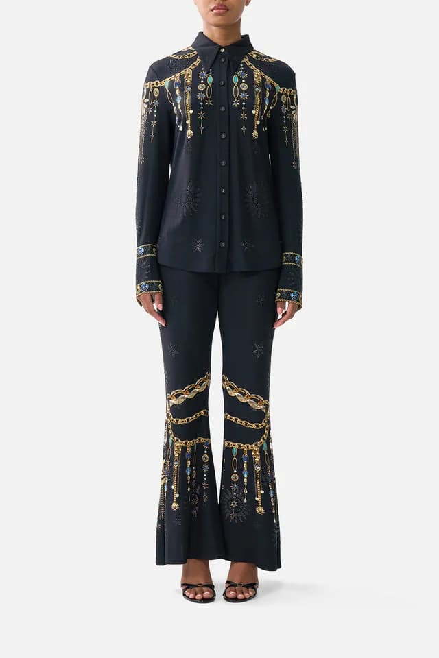 Camilla eBoutique FITTED JERSEY SHIRT AMULETS AND ALCHEMY, image 1 of 1 from CAMILLA