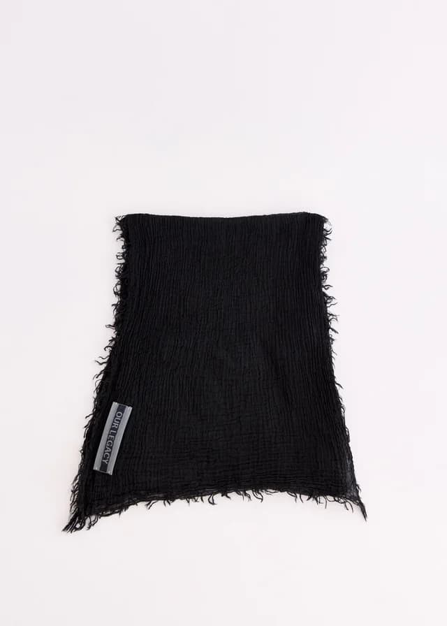 Our Legacy Cottage Scarf in Black Crinkle Cotton, image 1 of 1 from Incu