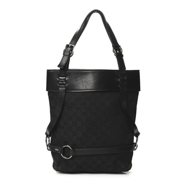 Gucci Monogram GG Canvas Tote Bag - Black in Black Canvas from H&T, photo 1 of 1