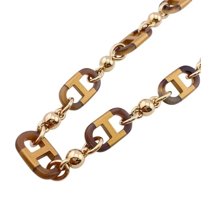 Hermès Sur Mail Choker Necklace Buffalo Horn Gold Brown in Brown from The Reluxe, photo 1 of 1
