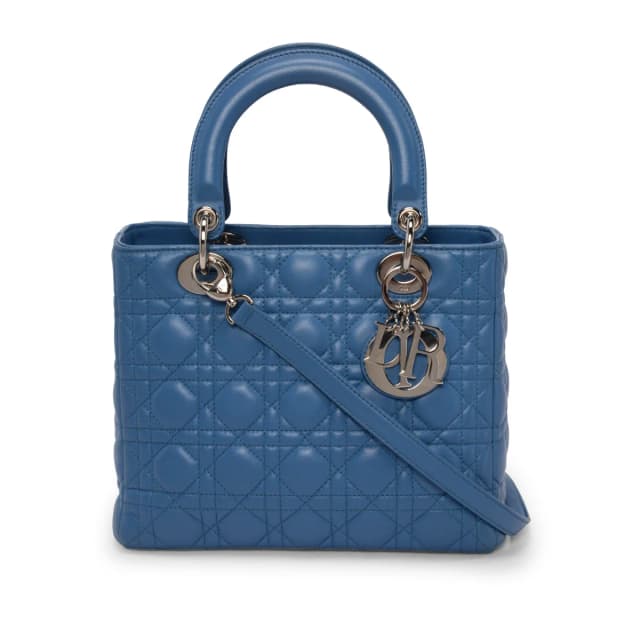 Dior Cannage Medium Lady in Blue Lambskin from Blue Spinach, photo 1 of 1