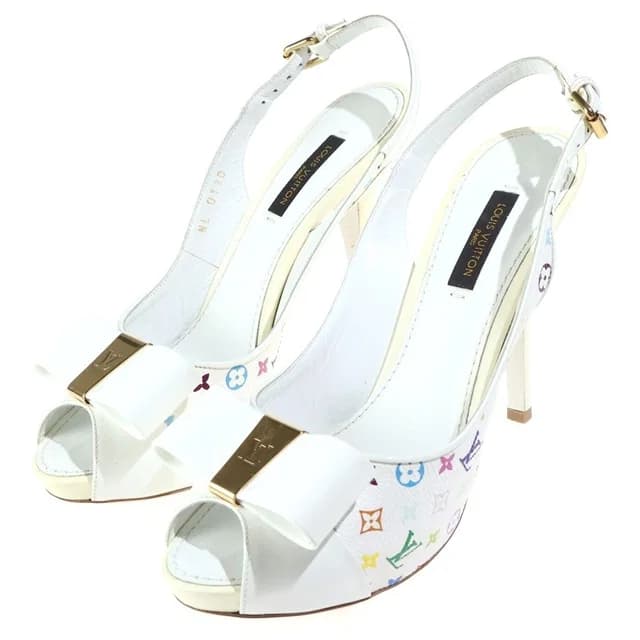 Louis Vuitton TM 6am Monogram Patent Leather Pumps High Heels White in White Patent leather from The Reluxe, photo 1 of 1