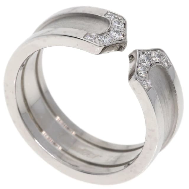 Cartier C2 SM Diamond 52 Ring 18K White Gold in White from The Reluxe, photo 1 of 1