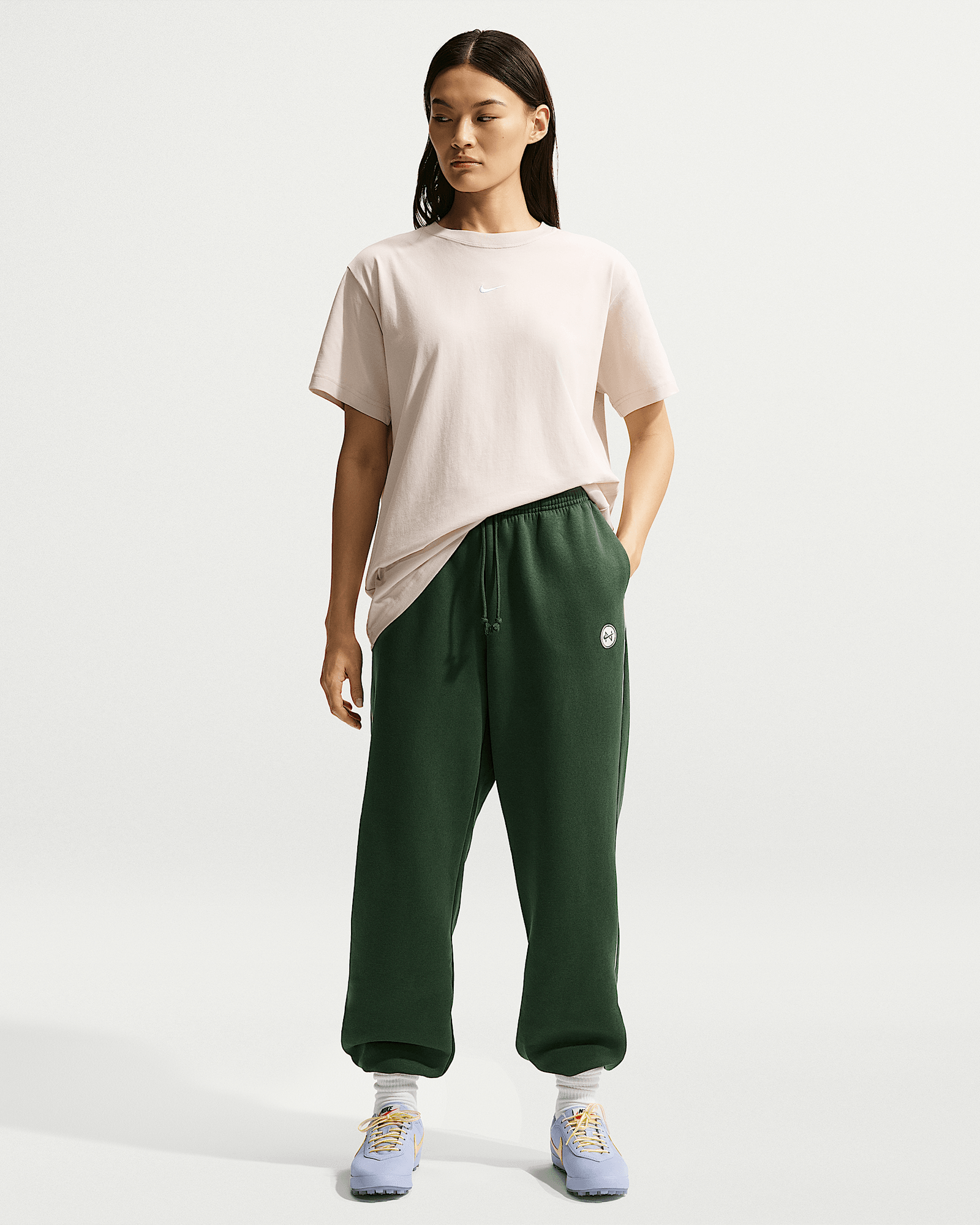 Nike Sportswear Phoenix Fleece in Fir/Alabaster, image 1 of 1 from Nike