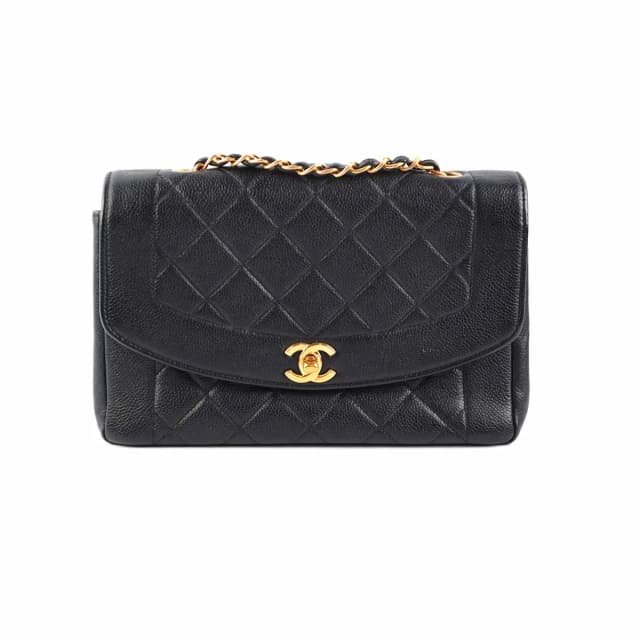 Chanel Vintage Caviar Medium Diana Flap Bag Black in Black Caviar leather from The Purse Affair, photo 1 of 1