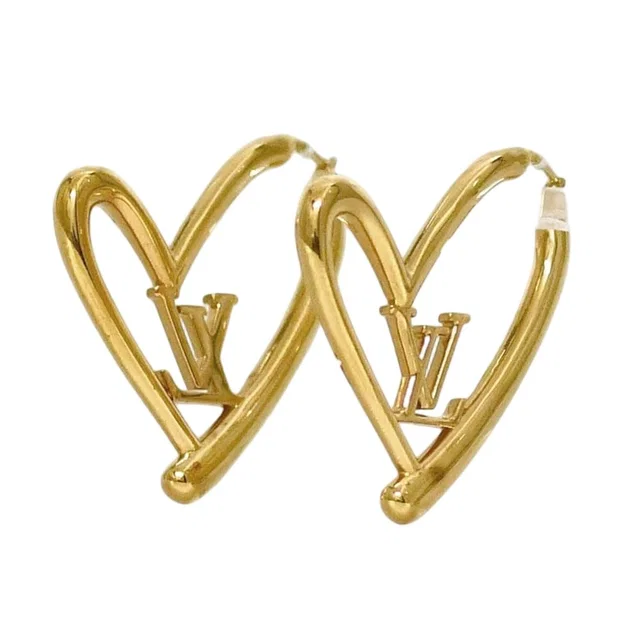 Louis Vuitton Single Earring Book le Reil Heart Foreign Love GM Hoop Metal Gold in Gold from The Reluxe, photo 1 of 1