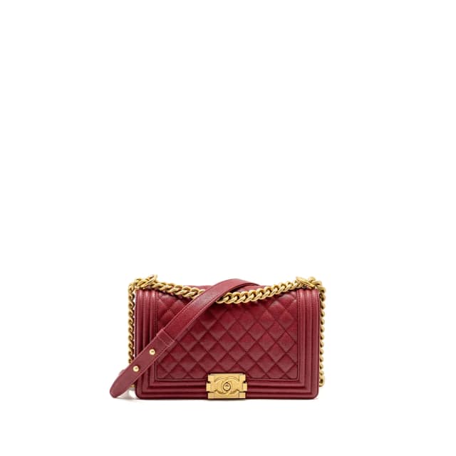 Chanel Medium Boy Bag Caviar Red GHW in Red Caviar leather from EMIER, photo 1 of 1