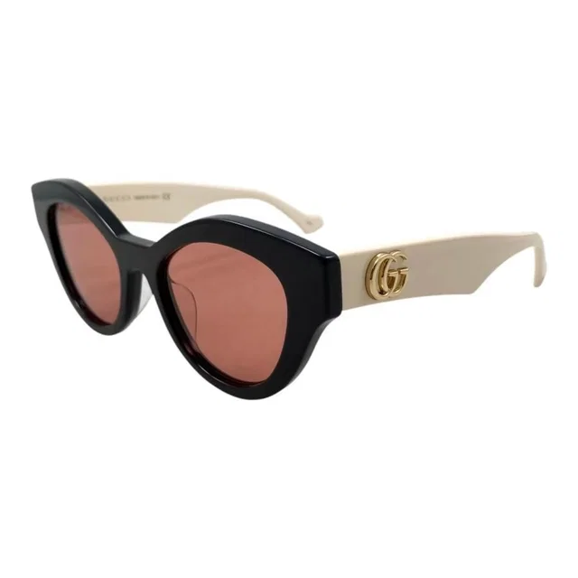 Gucci Sunglasses Double Black White Pink Eyewear in Black from The Reluxe, photo 1 of 1