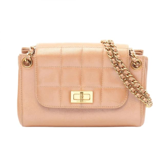 Chanel Shoulder Bag 2.55 Choco Bar Pink Gold Lambskin Small Flap Chain in Pink Lambskin from The Reluxe, photo 1 of 1