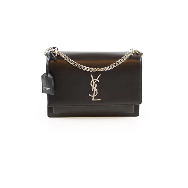 Saint Laurent Medium Sunset Leather Black in Black Leather from The Purse Affair, photo 1 of 1