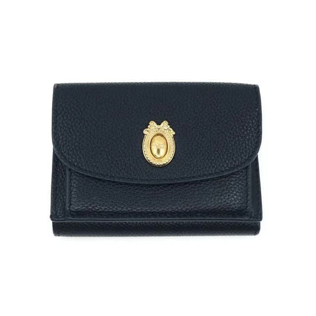 Dior Medaillon Tulip Leather Black Gold Wallet in Black Leather from The Reluxe, photo 1 of 1