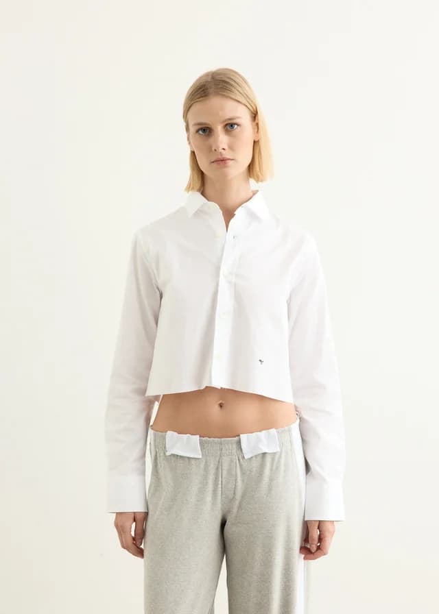 HOMMEGIRLS Original Cropped Shirt in White, image 1 of 1 from Incu
