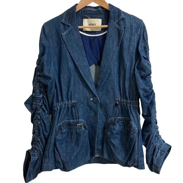 Fendi Shirring Denim Jacket 40 Indigo in Denim from The Reluxe, photo 1 of 1
