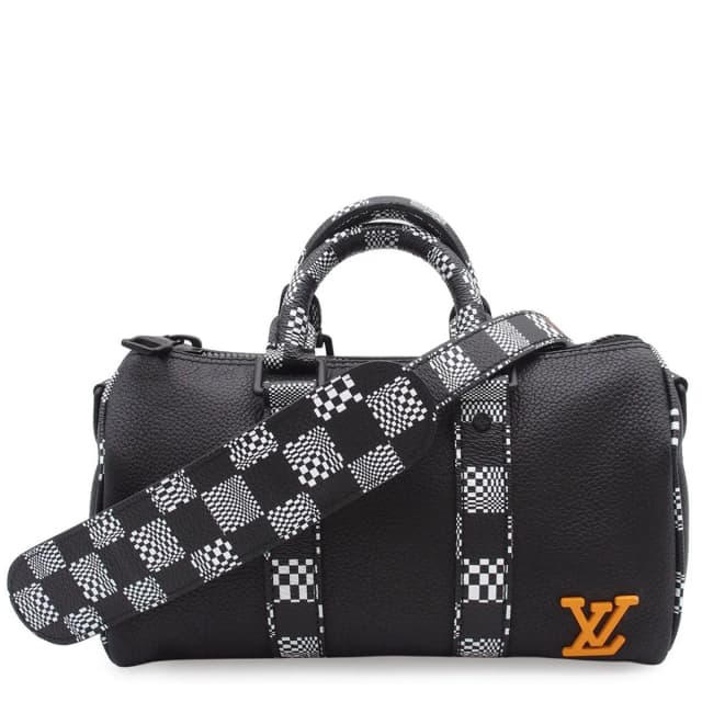 Louis Vuitton Keepall XS Noir White Orange Damier Distorted 2-Way Shoulder Bag in Black from The Reluxe, photo 1 of 1