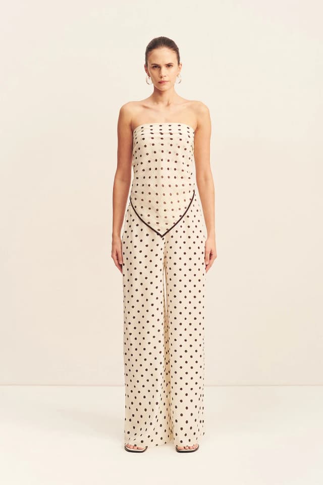 Shona Joy HOUSTON SHEER SCARF - BLANC POLKA, image 1 of 1 from Shona Joy