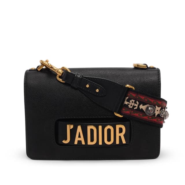 Dior Grained Calfskin J'Adior Flap Bag + Bohemian Strap in Black Caviar leather from Blue Spinach, photo 1 of 1