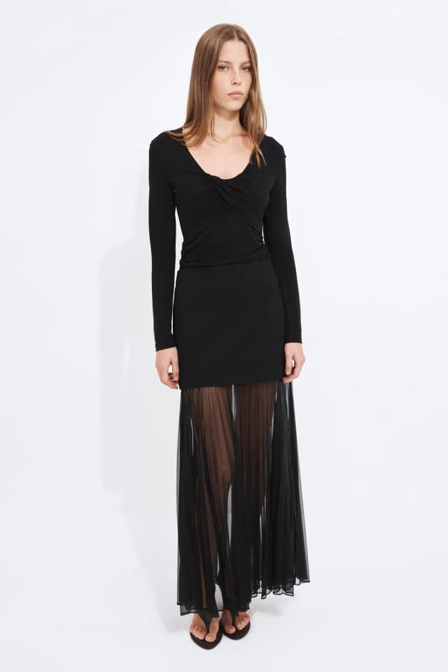 Aje Studio Ember Long Sleeve Top in BLACK, image 1 of 1 from Aje