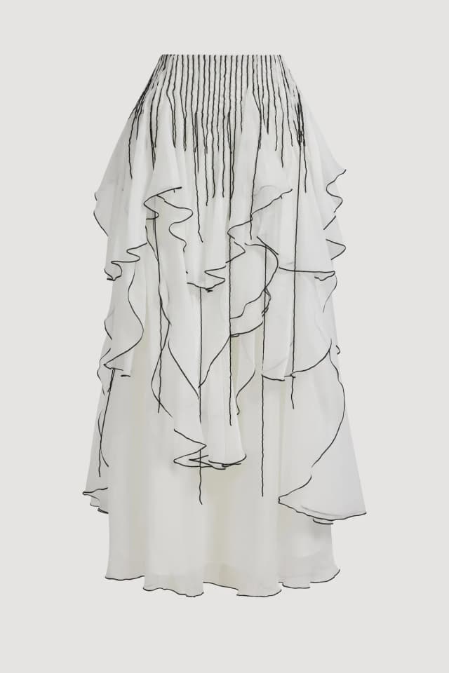 AJE Leigh Maxi Skirt in IVORY, image 1 of 1 from Aje