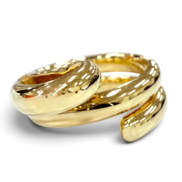 Bottega Veneta Bandeau Frills Ring Gold JP in Gold from The Reluxe, photo 1 of 1