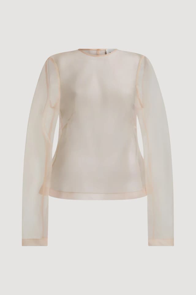 AJE Chancer Long Sleeve Top in NUDE, image 1 of 1 from Aje