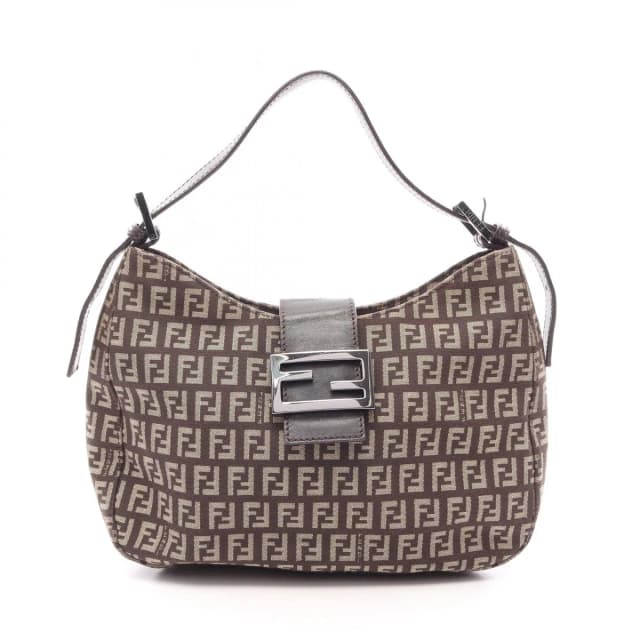 Fendi Shoulder Bag Zucchino Dark Brown Beige Canvas Leather in Brown Canvas from The Reluxe, photo 1 of 1